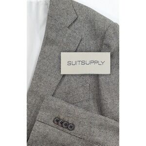 New No Tags Suitsupply Zignone Italy Suit Jacket ‎ Wool Blazer Nailhead 46 Slim